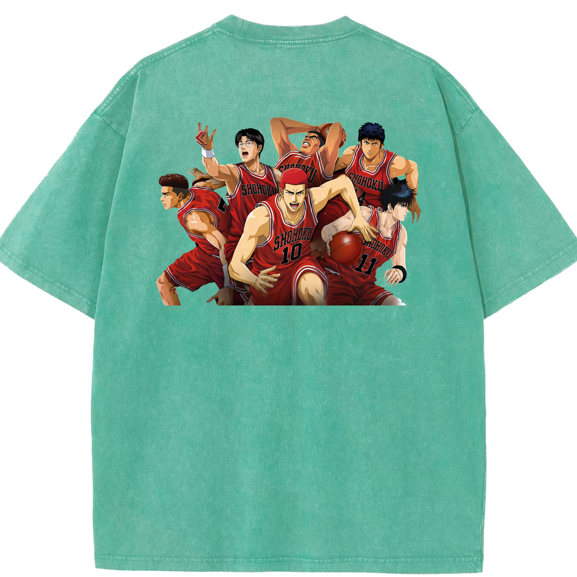 （画像用） SLAM DUNK／スラムダンク 綿100% ヴィンテージ風 半袖Tシャツ（背面プリント）